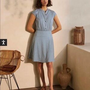 Boden Easy Jersey Shirt Dress Ivory, Poplar Leaf SZ 6 NWT